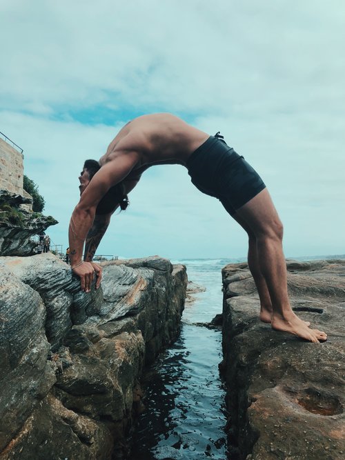 Patric Beach Yoga Pose